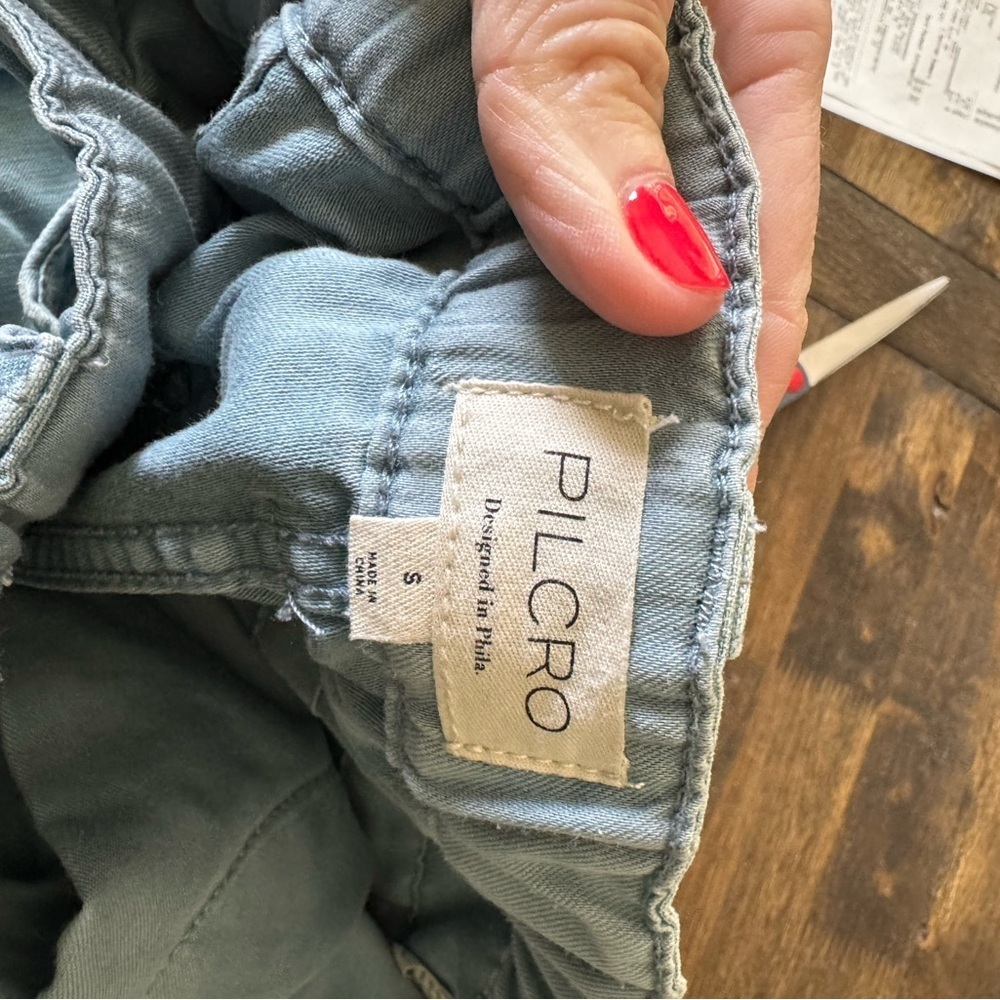 Pilcro pull on front pocket pants like blue/mint color size small - Picture 5 of 5